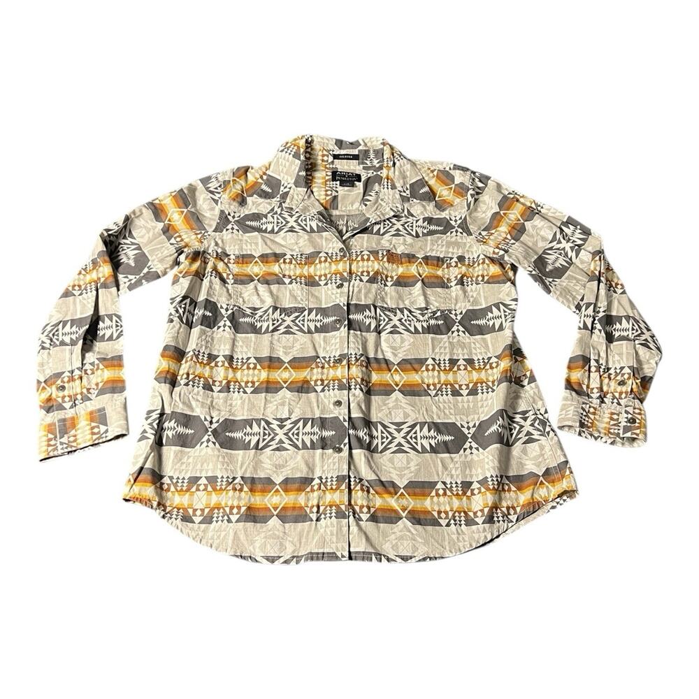 Ariat x Pendleton Womens Billie Jean Aztec‎ Shirt Large Long Sleeve Southwestern